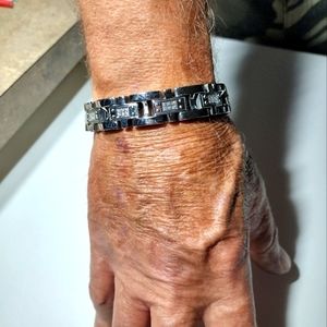 Blackjack Men's Stainless Steel Link Bracelet NWOT